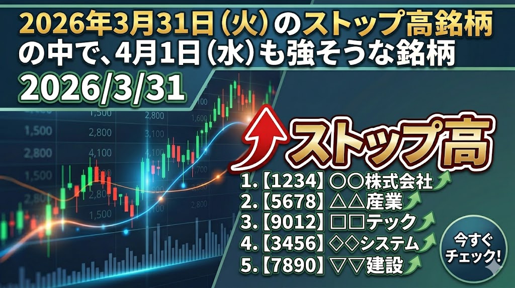 今日のストップ高から明日注目したい3銘柄