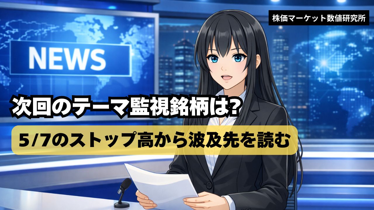 8日のテーマ監視銘柄｜今日のストップ高から、まだ動ききっていない波及先を読む